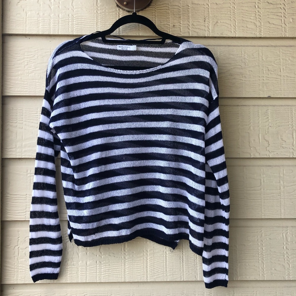Women’s Long-Sleeved, Horizontal Stripe Sweater
